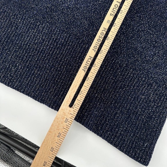 Elie Tahari Womens Heavy Knit Metallic Pullover Sweater Knitted Blue Size M - Picture 11 of 12